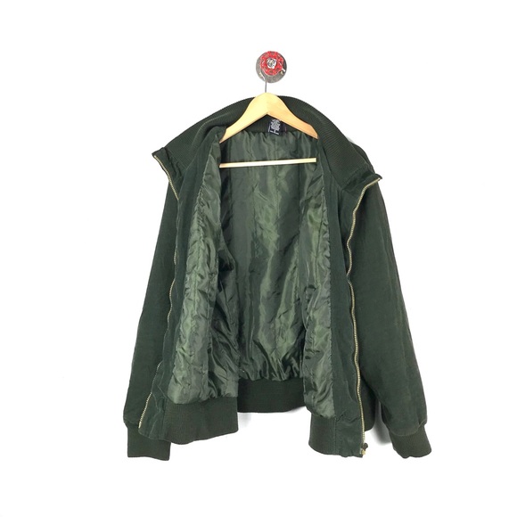 Torrid 3x jacket green bomber front zip corduroy - Picture 4 of 6